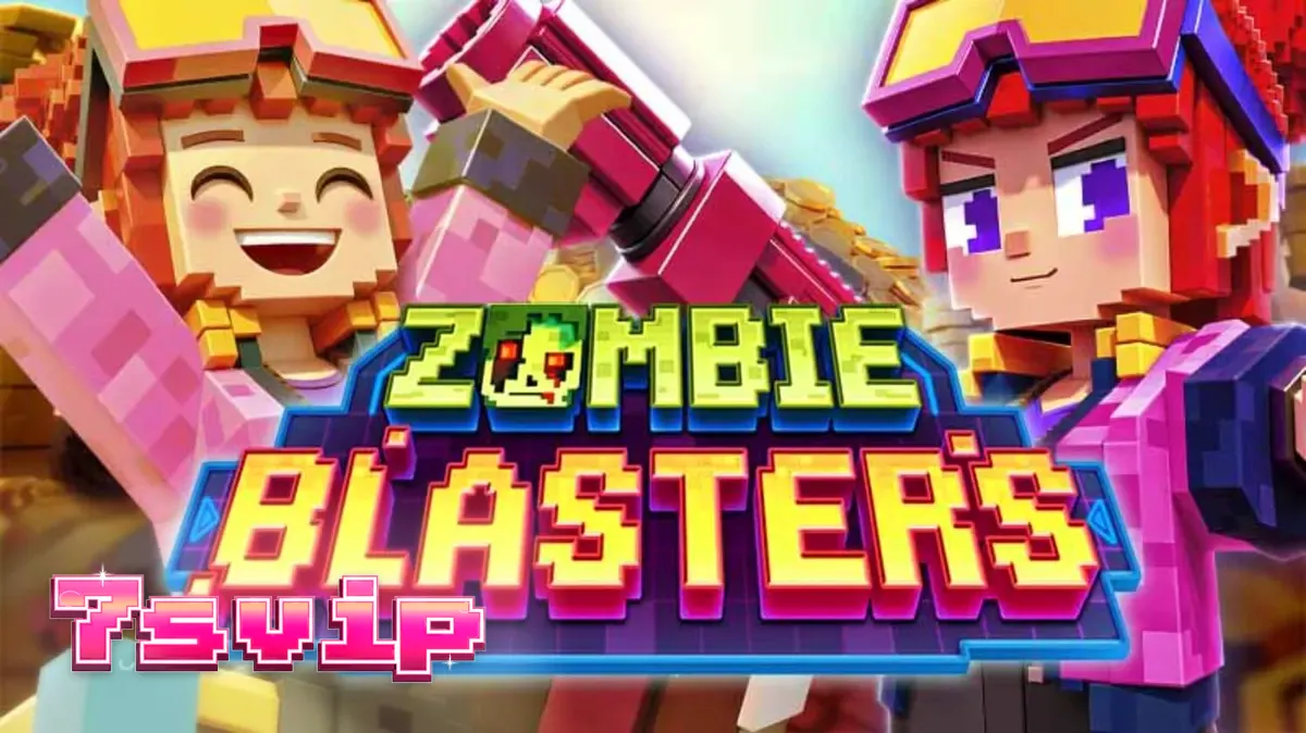 Tampilan antarmuka slot Zombie Blasters dengan nuansa arcade retro.